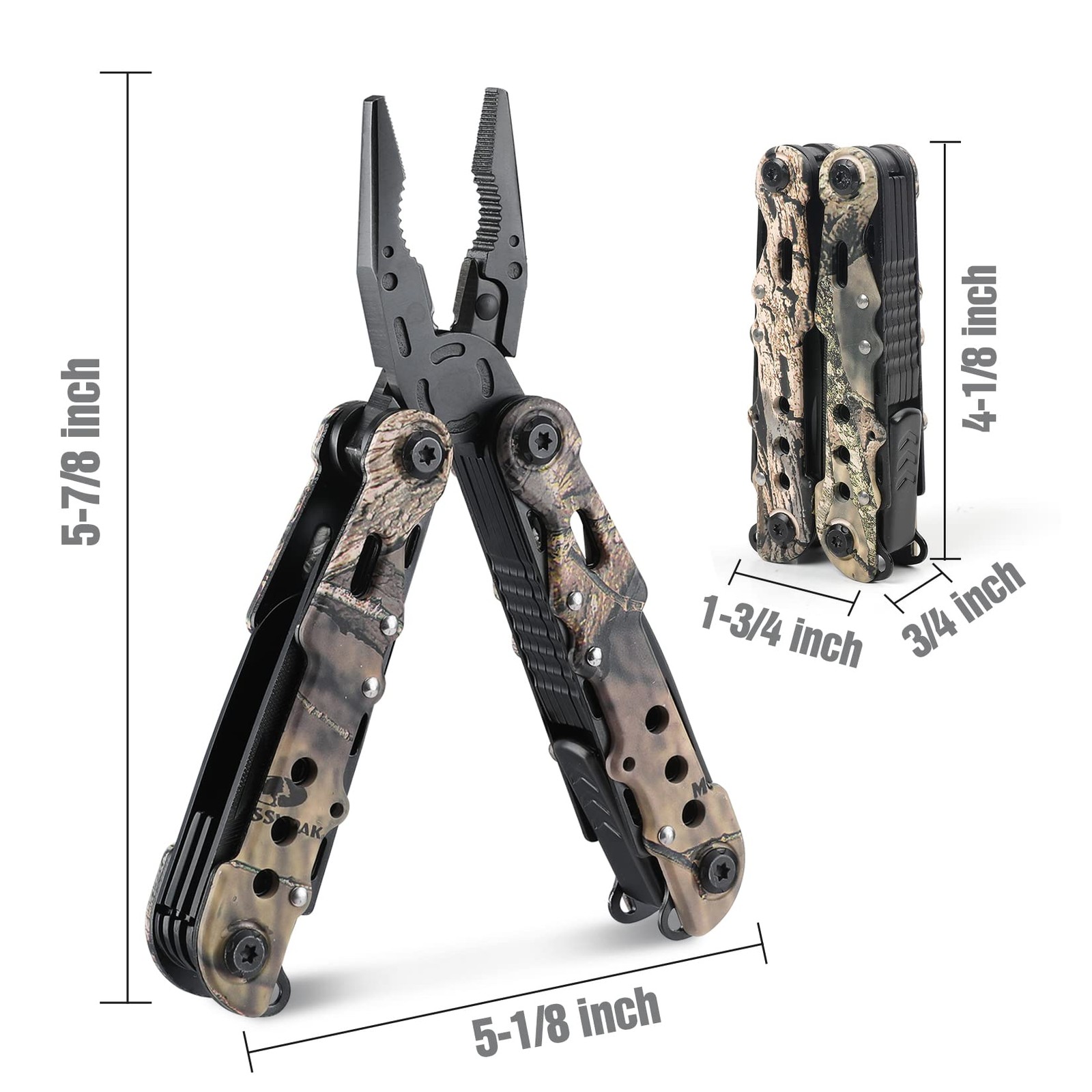 Multitool, 13-in-1 Folding Multi Tool Plier with Nylon Sheath, Stainless Steel