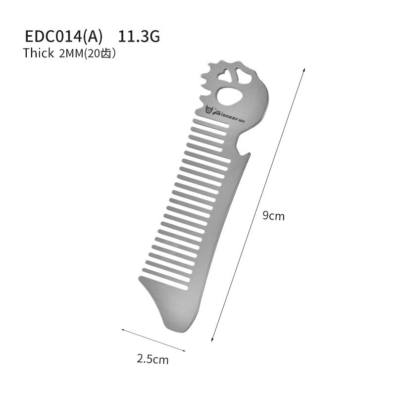 RIHE Design TC4 TITANIUM PRY Bar TOOL Ghost EDC Bottle Opener Comb Gift