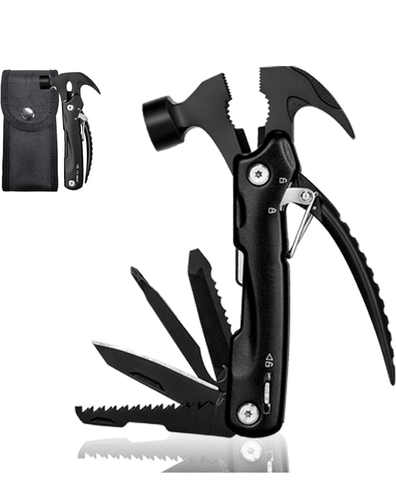 Hammer Multitool with Gift Box – Cool Multi Tool for Father’s Day Gift Black