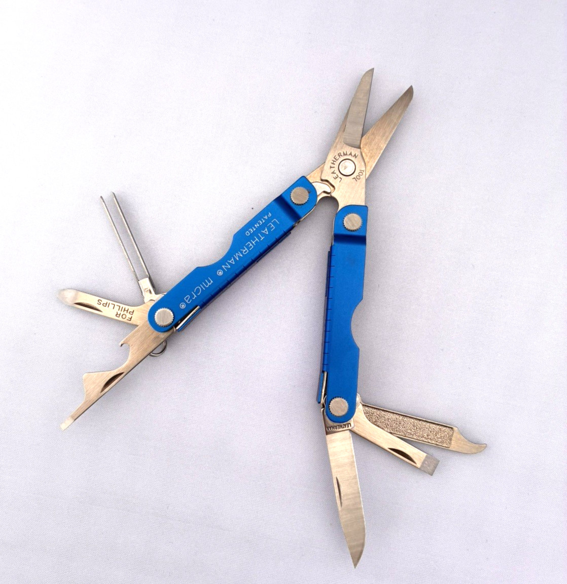 Vintage Original Leatherman Micra Blue Multitool 2002 New Old Stock Made in USA
