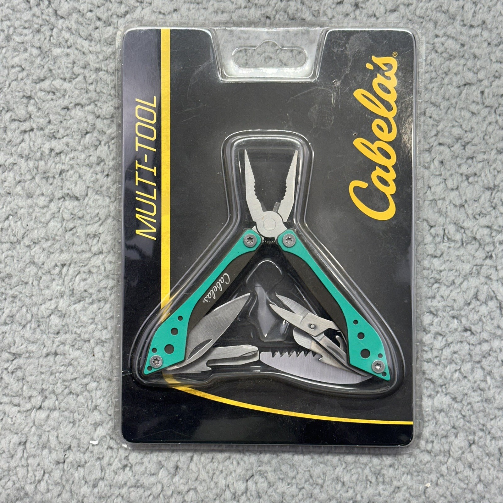 NIP Cabela’s PE277TL 3” Multi-Tool 4166906 Green w/ Nylon Sheath, Pliers & Tools