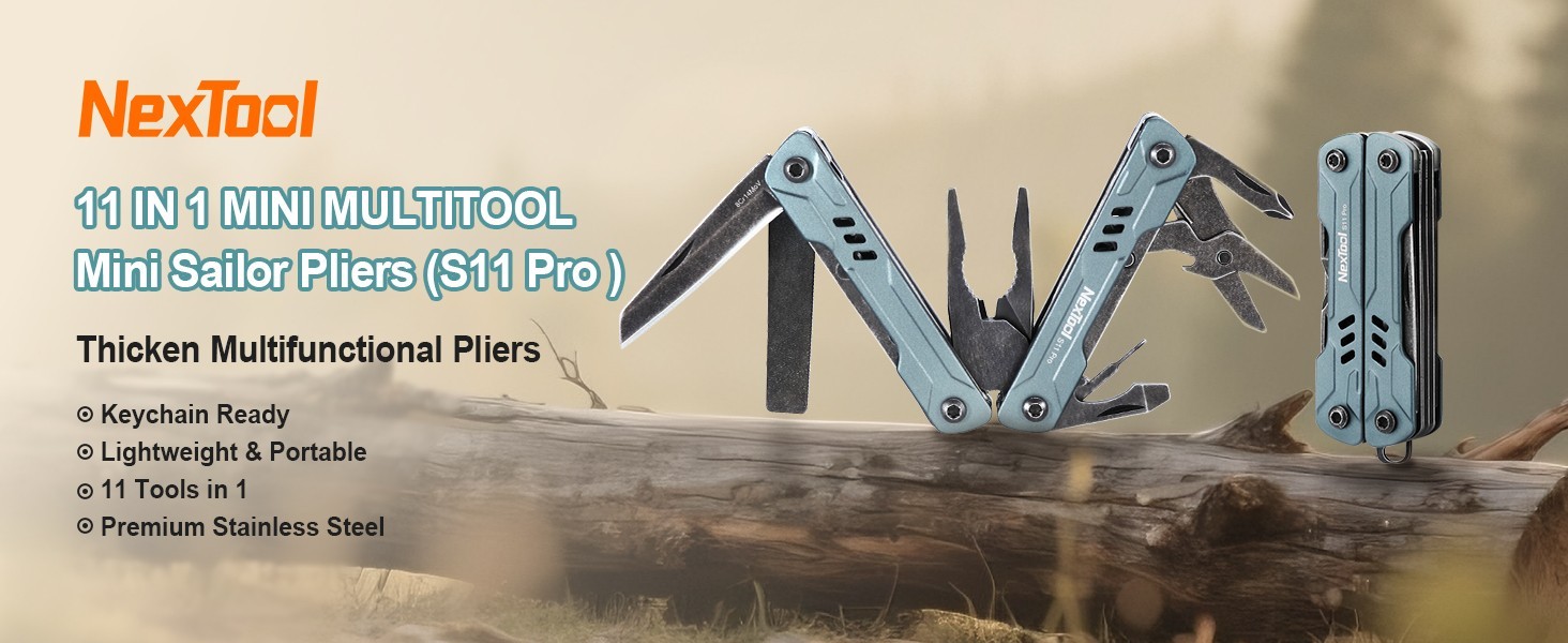 Compact 12-in-1 Keychain Multitool – Lightweight EDC Pocket Tool for Camping, Hi