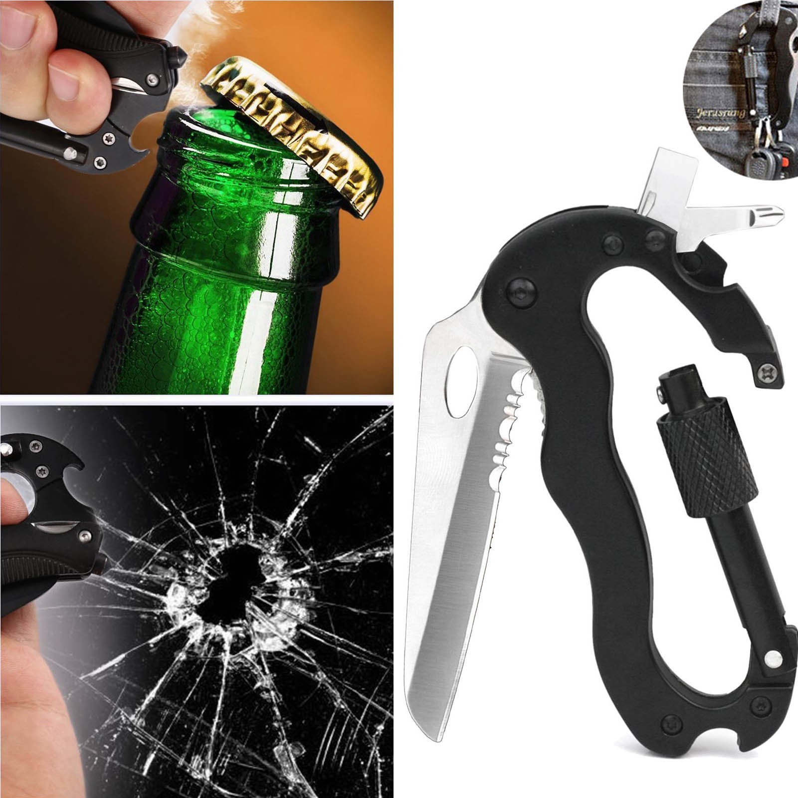 Road Trip Carabiner Multitool – Handy Travel & Vehicle Gift