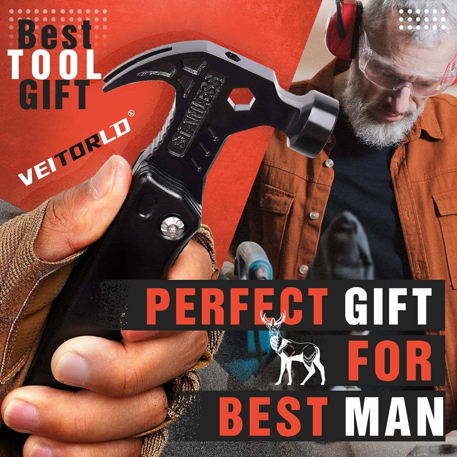 Multitool Hammer Stainless Steel Camping Accessory Compact Travel Tool