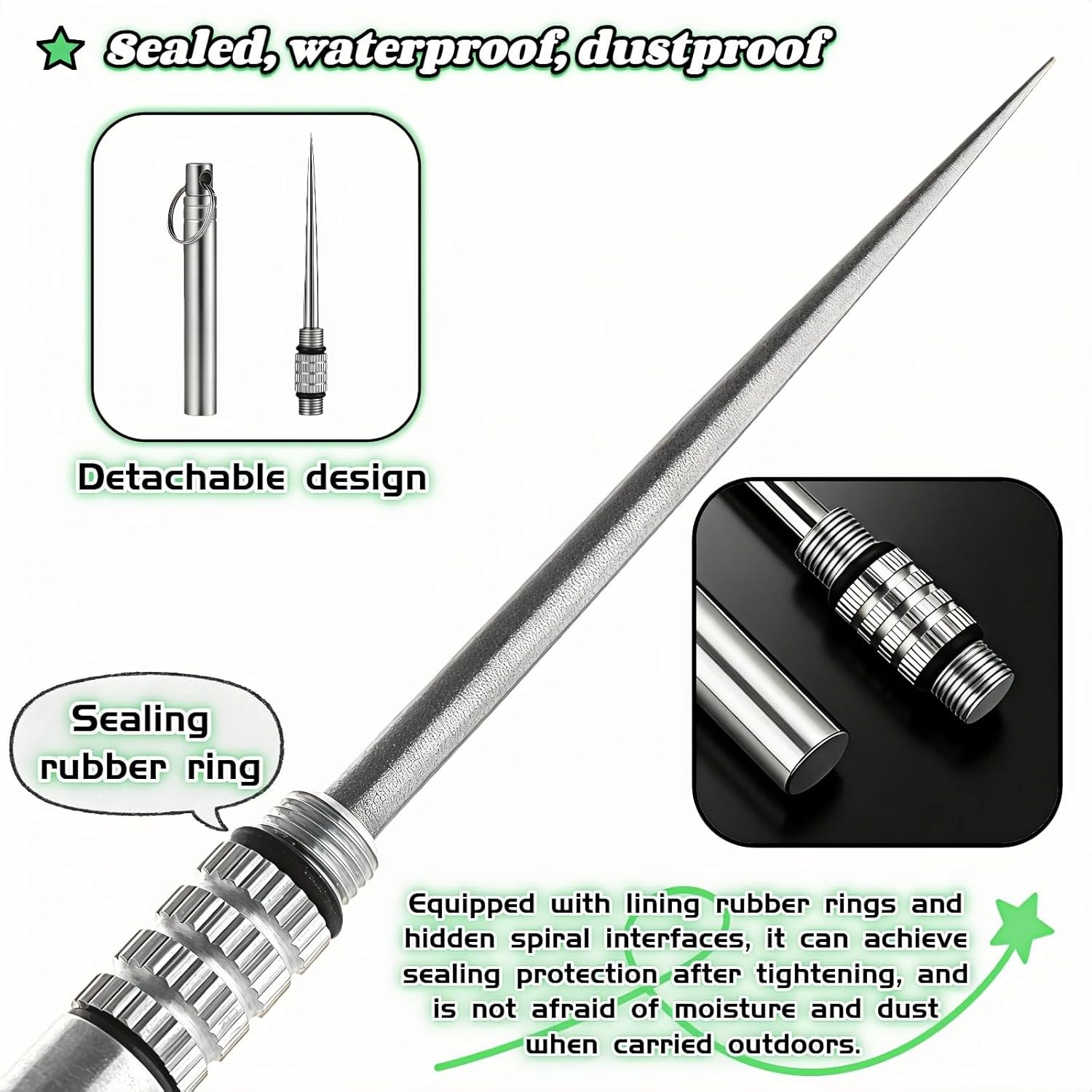 Portable Titanium Toothpick, Multi-Functional Reusable Stainless Steel Toothpick