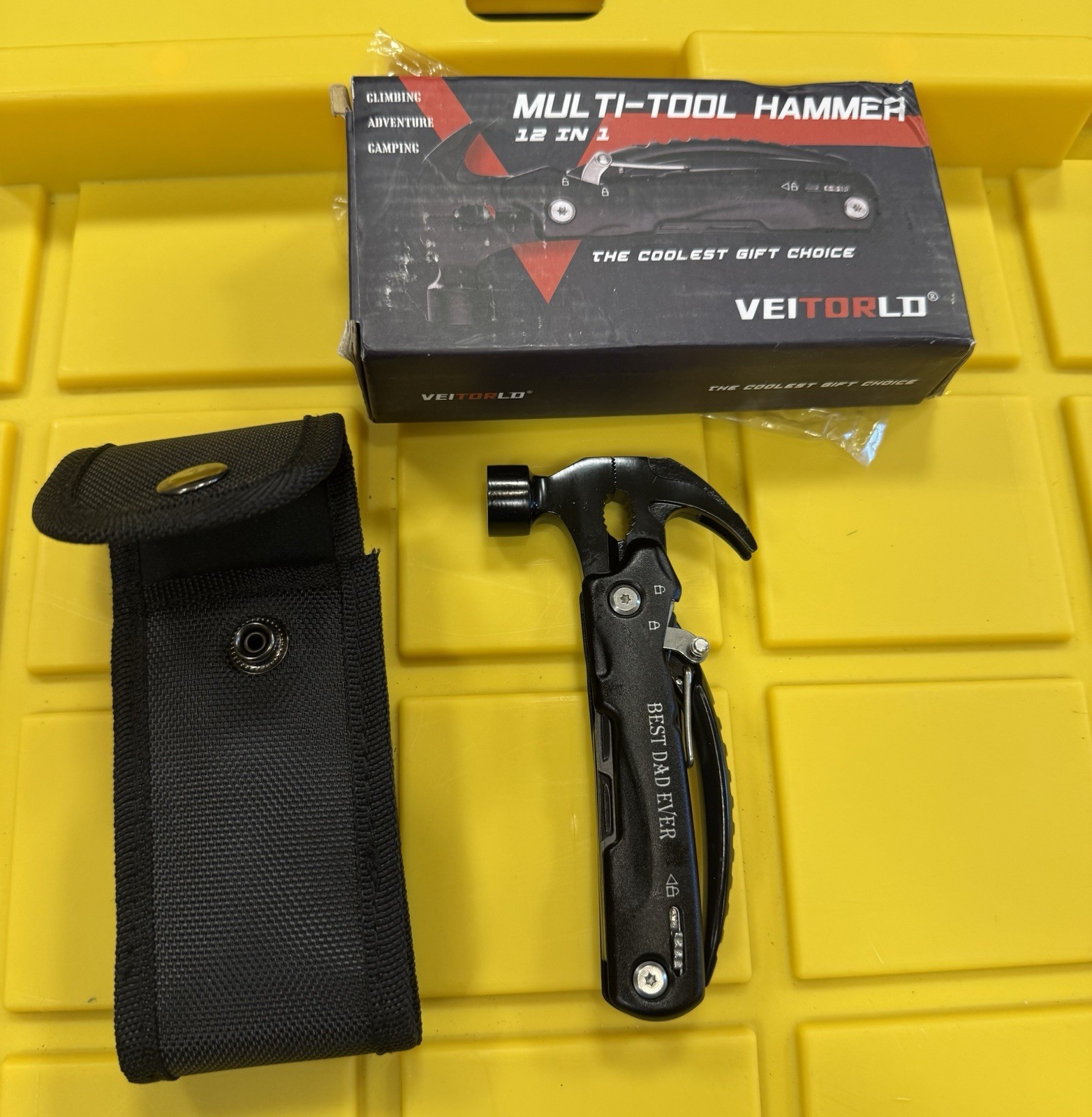 Hammer Multitool with Gift Box – Cool Multi Tool for Father’s Day Gift Black