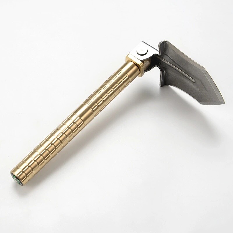 Brass Outdoor Portable Mini Multi EDC Shovel Engineer Digging Gardening Shovel