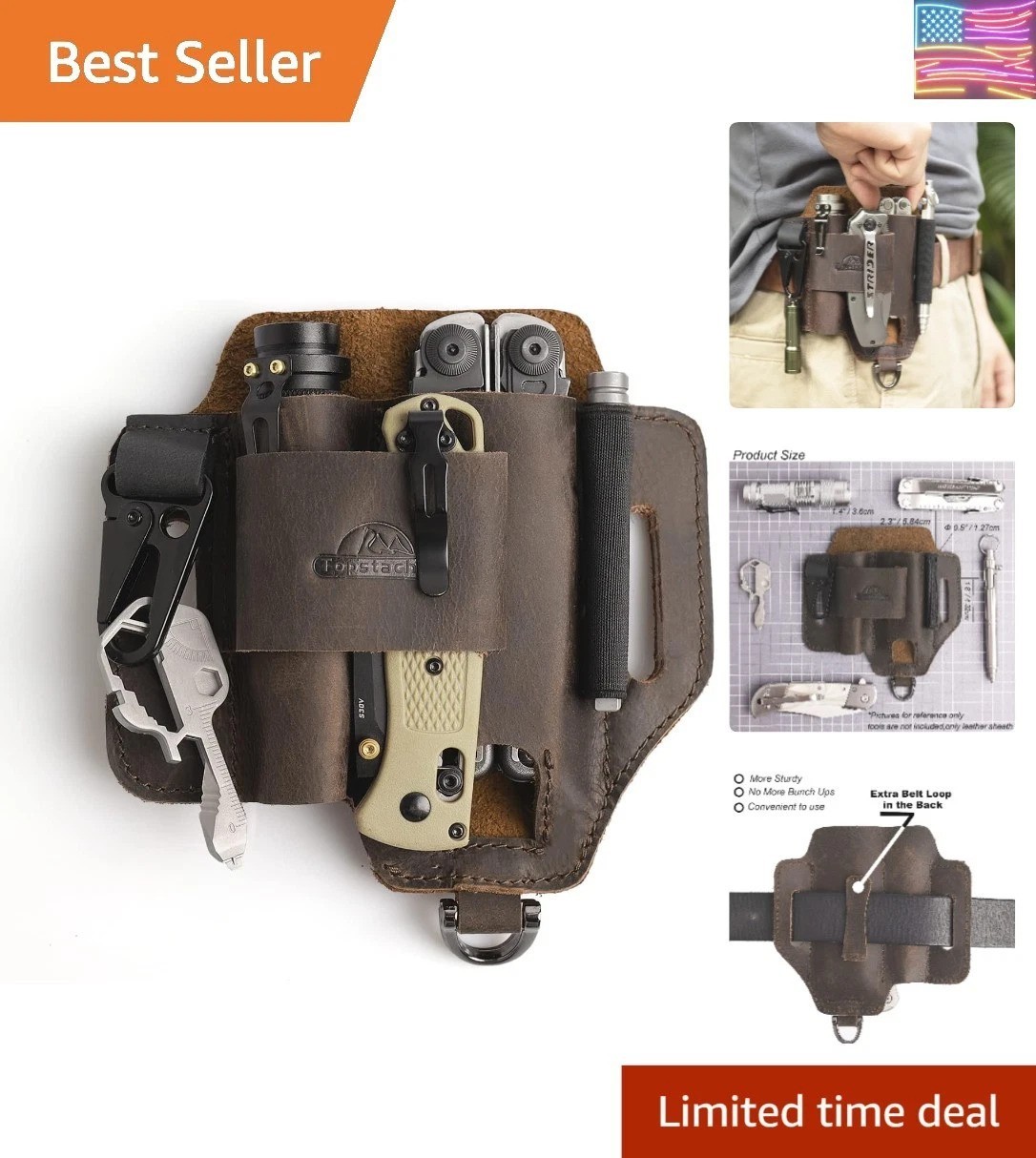 Leather Multitool Sheath,EDC Belt Organizer for Work and Daily Use,Leatherman…