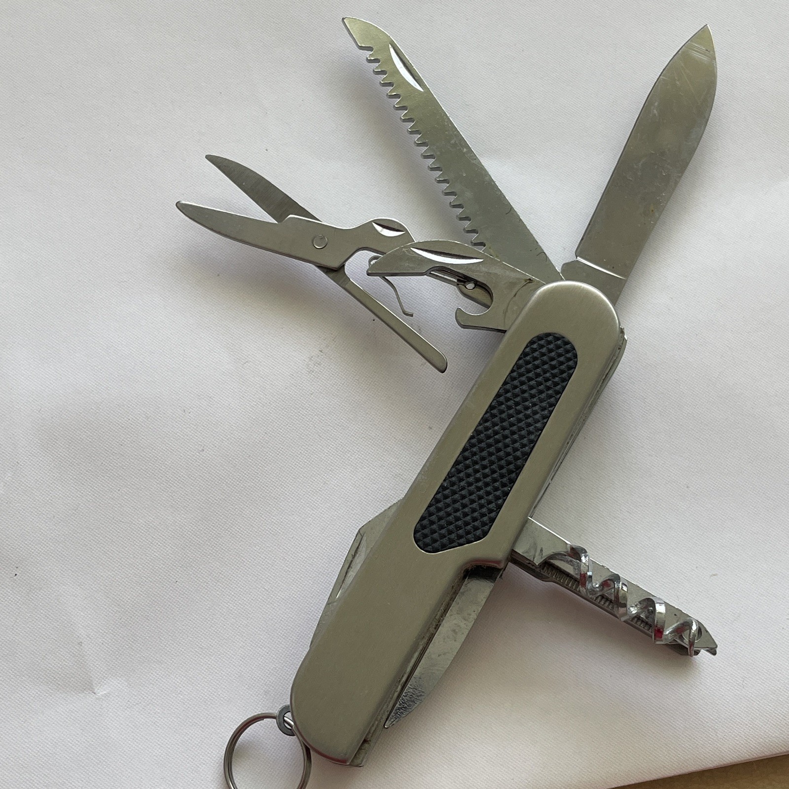 Multi Tool Pocket Knife Vintage Folding Scissors Screw Opener Saws 10 Tools