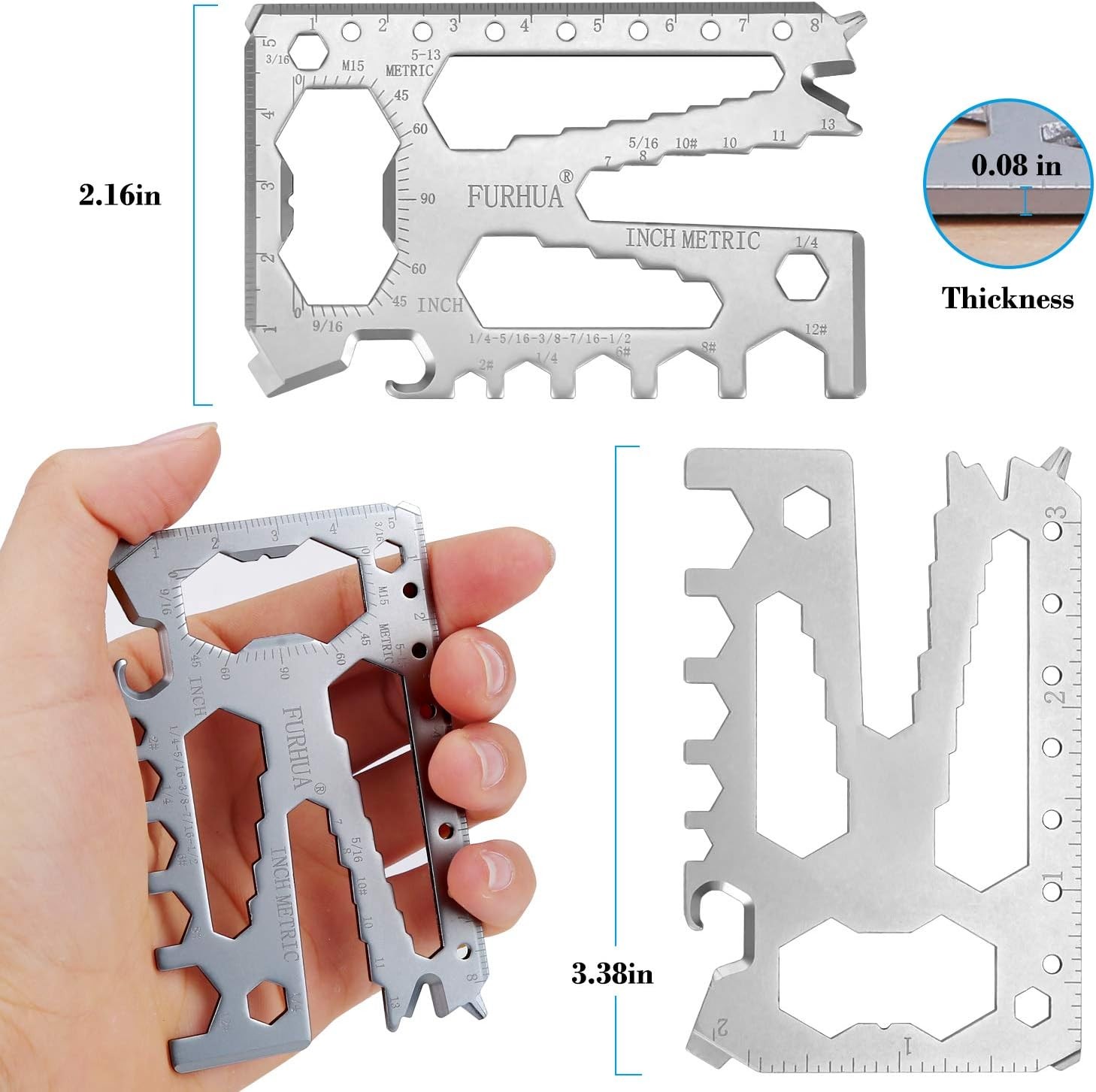 Multitool Credit Card Sized Pocket Tool 42-in-1 Wallet Multi Tool Card,thicker &