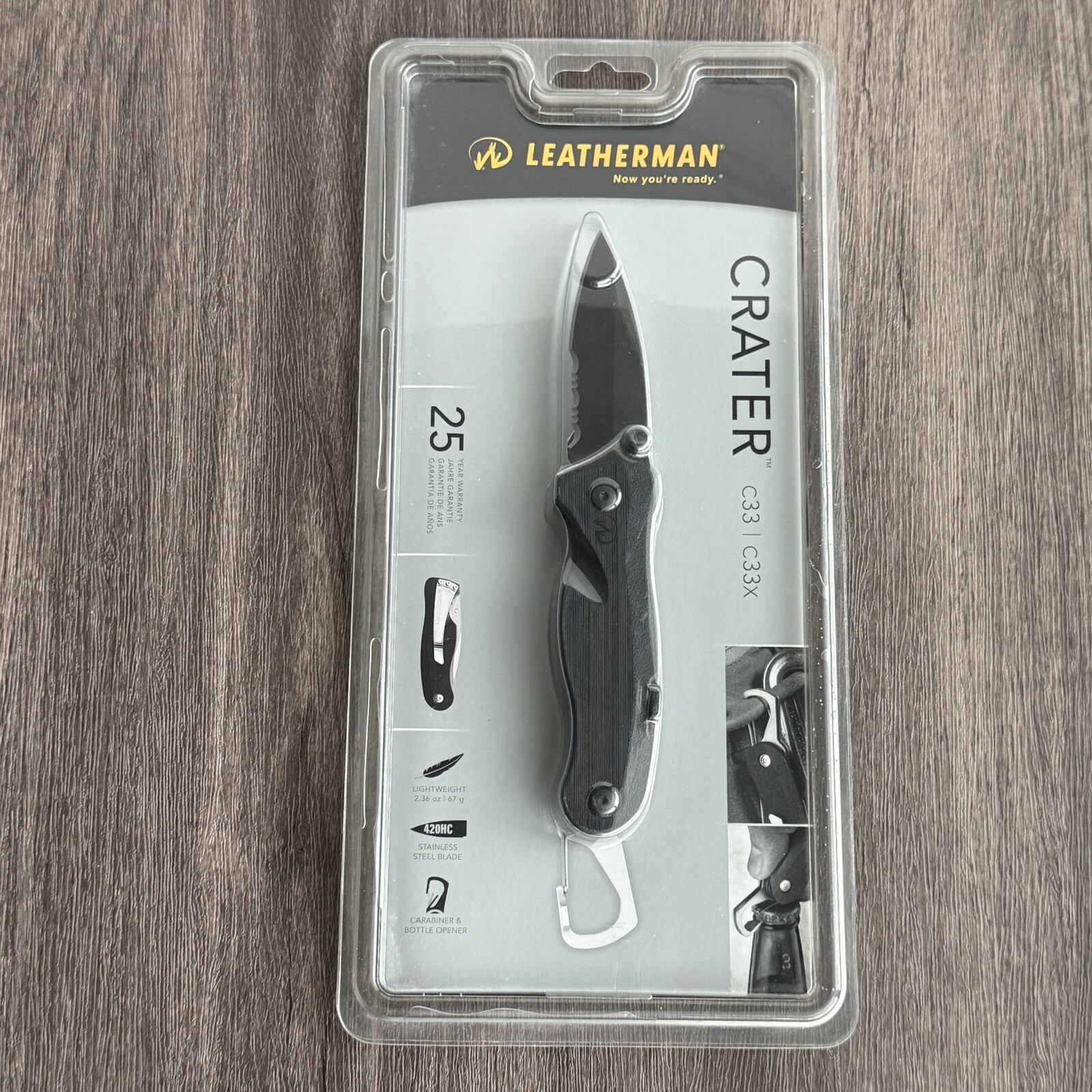 Leatherman C33X Black knife. Discontinued Model In a Sealed Clamshell