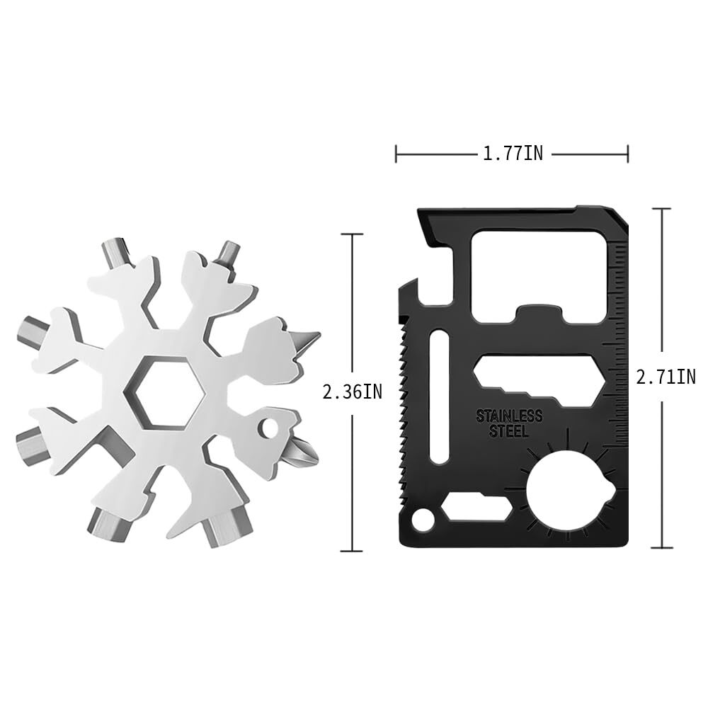 Stocking Stuffers Gifts For Men Dad 18 In 1 Silver Snowflake Multitool & 20 In 1