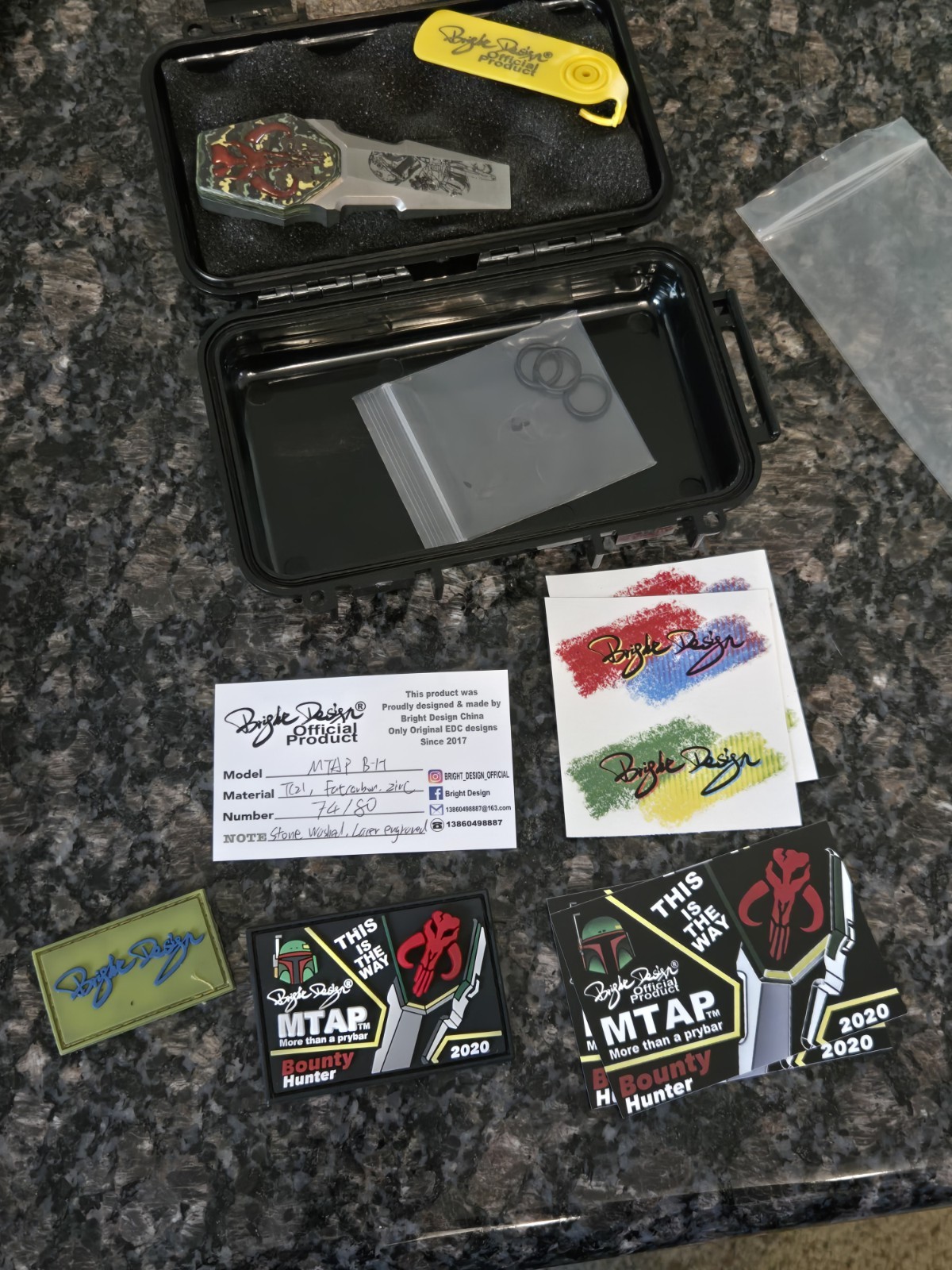EDC Pocket Tool Bright Design MTAP Boba Fett Star Wars Fidget Pry Bar Engraved