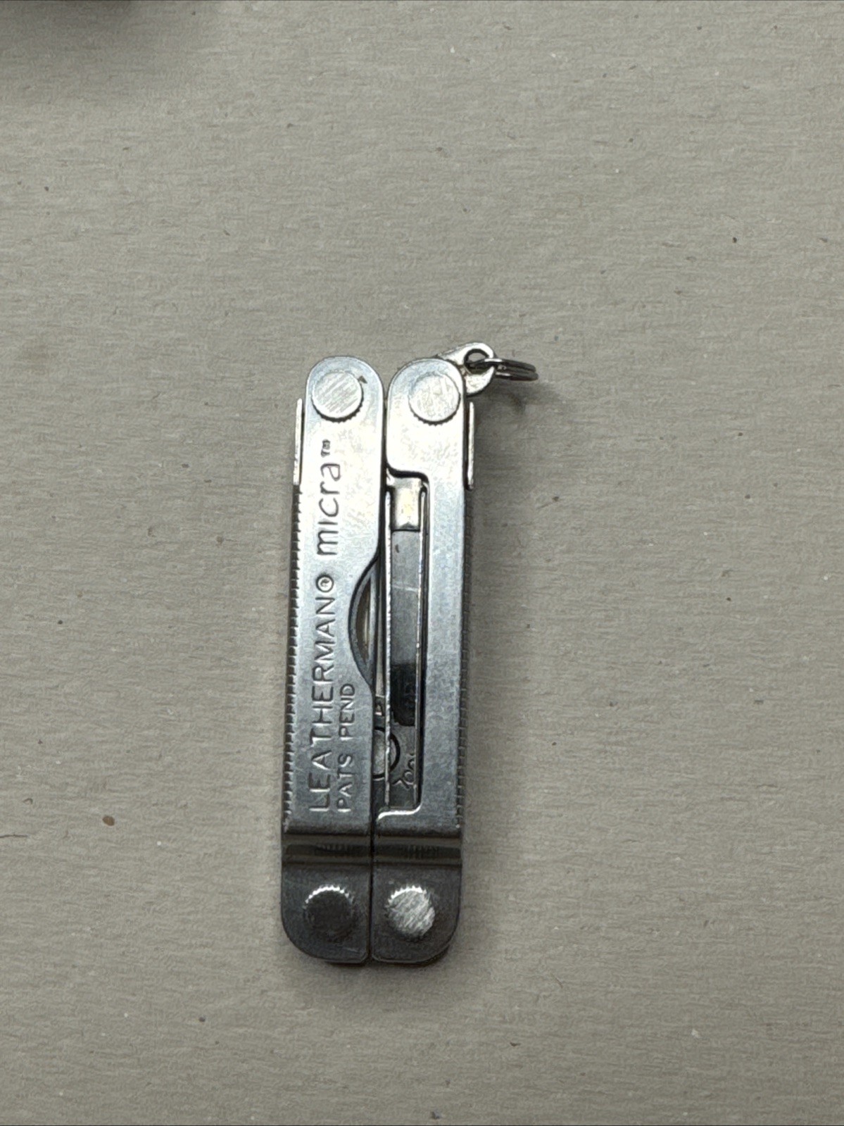 Leatherman Micra Multi-Tool, Knife, Scissors, Stainless With Leather Case RARE