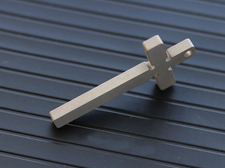 Men Women Solid EDC Titanium Alloy CNC Cross Necklace Pendant Keychain DIY Beads