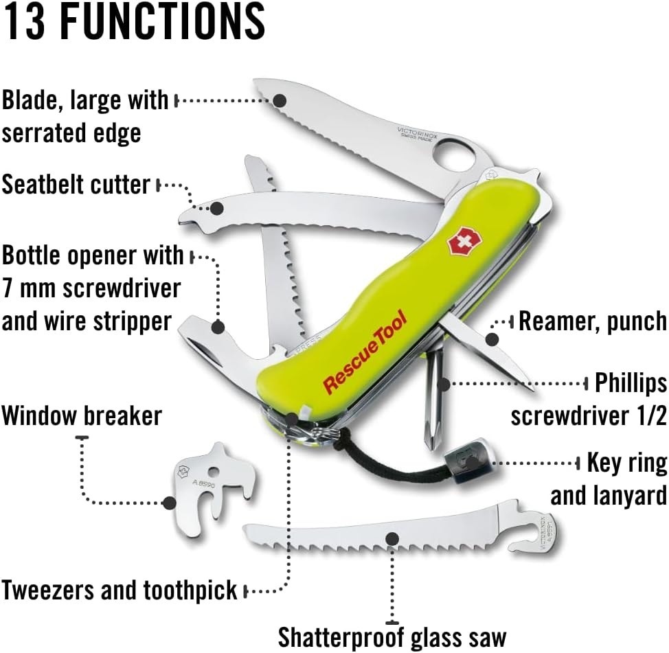 VICTORINOX SWISS ARMY 0.8623.MWN Rescue Tool 6 Tools , Stainless Steel Free Ship