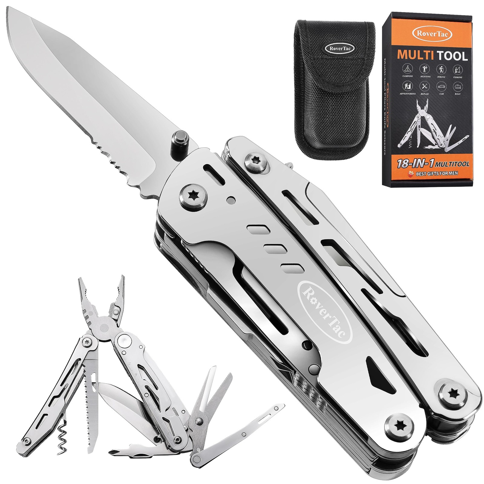 Multitool Folding Pocket Knife Gifts for Men Dad 18 in 1 Campin…