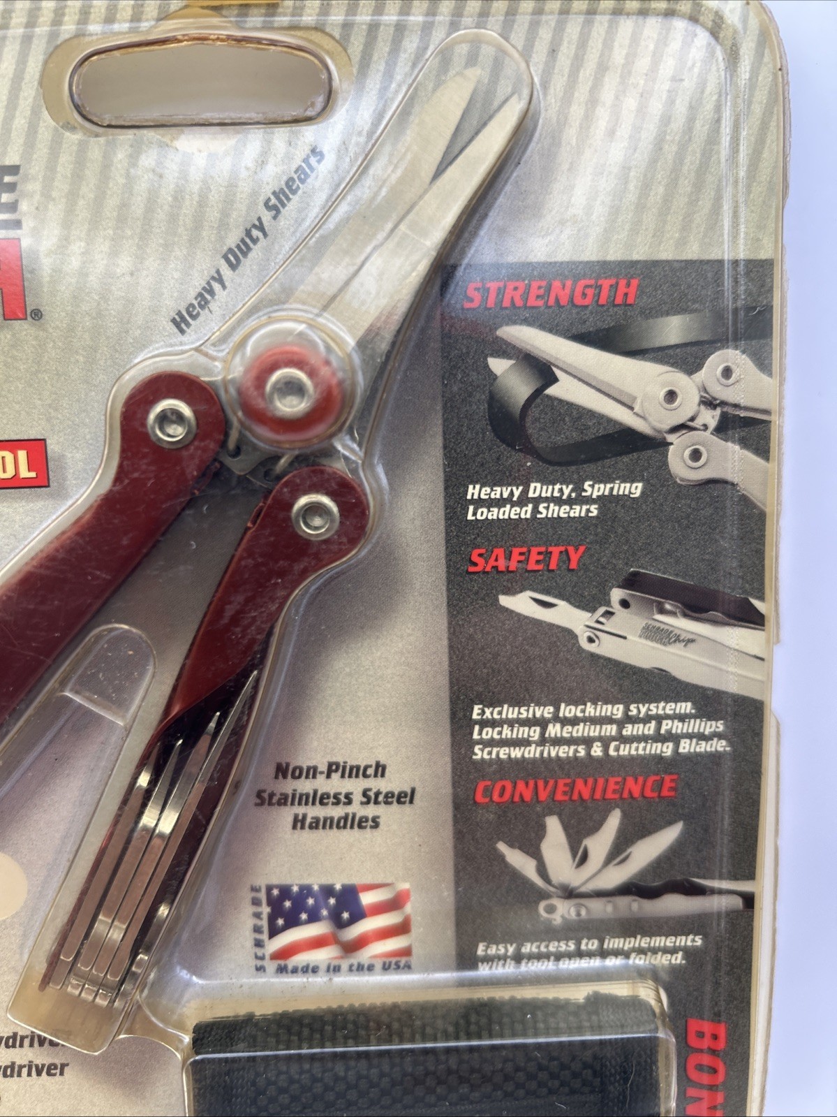 Schrade Tough Chip Compact Multi-Tool USA NOS -Red Grip ST2NCPR