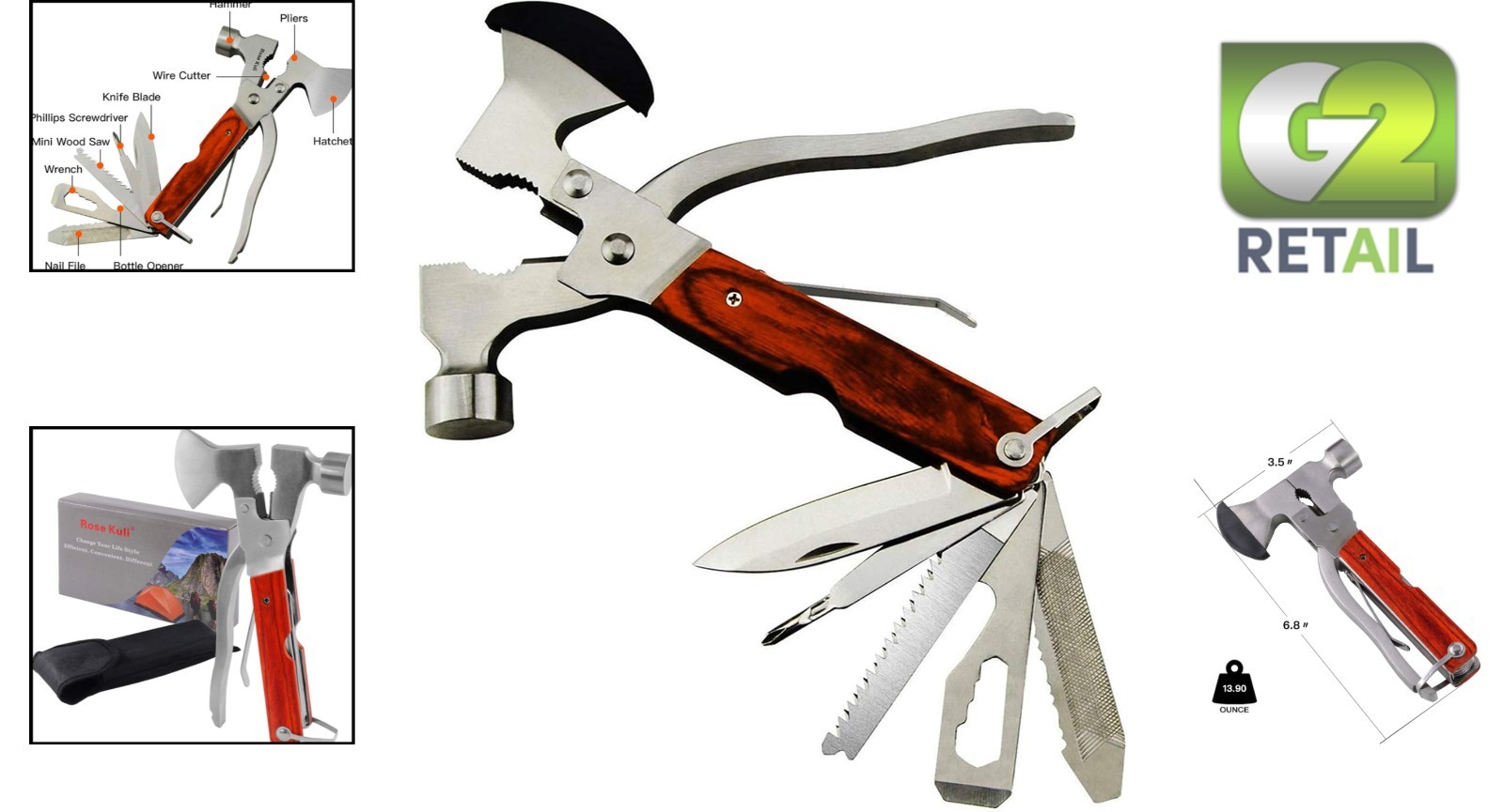 Heavy Duty Outdoor Multitool with Knife and Bottle Opener – Made for Adventure