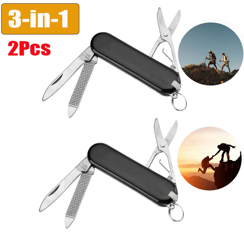 2PCS Portable Pocket Outdoor Camping Multi-Purpose Tool Knife Function Knife