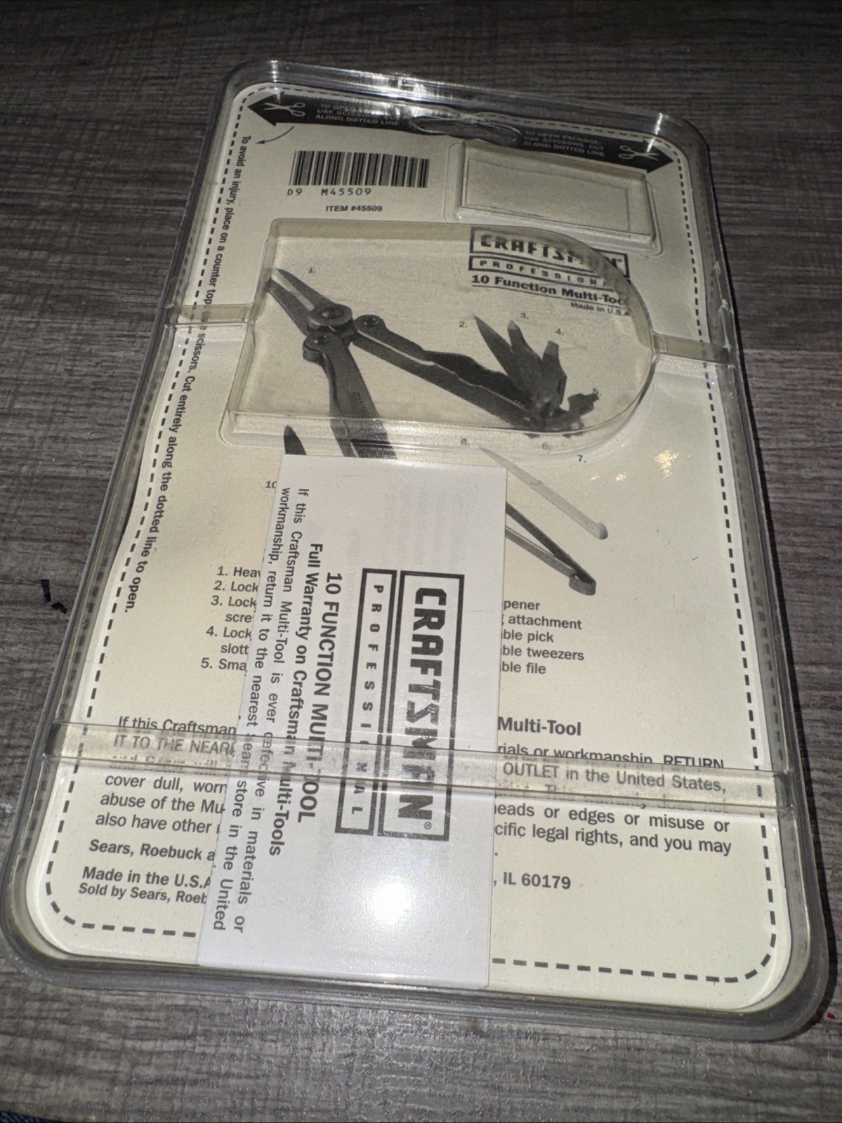 Sears Craftsman Usa Nos 45509 Professional 10 Function Multitool Retired Rare