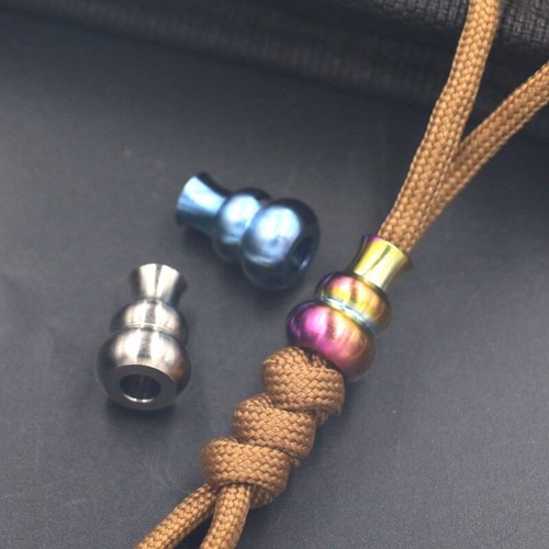EDC Ornaments TC4 Titanium Outdoor Key Parachute Cord DIY Tool Lanyard Bead Toy