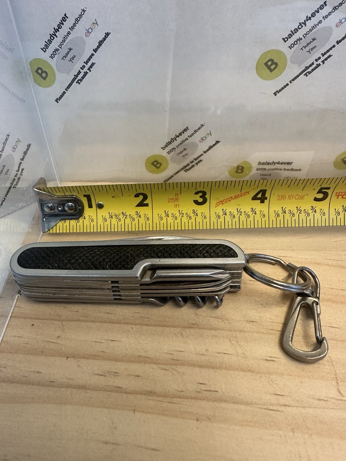 Rubber Handle 11 in 1 Multitool Key Chain 3.25” Closed