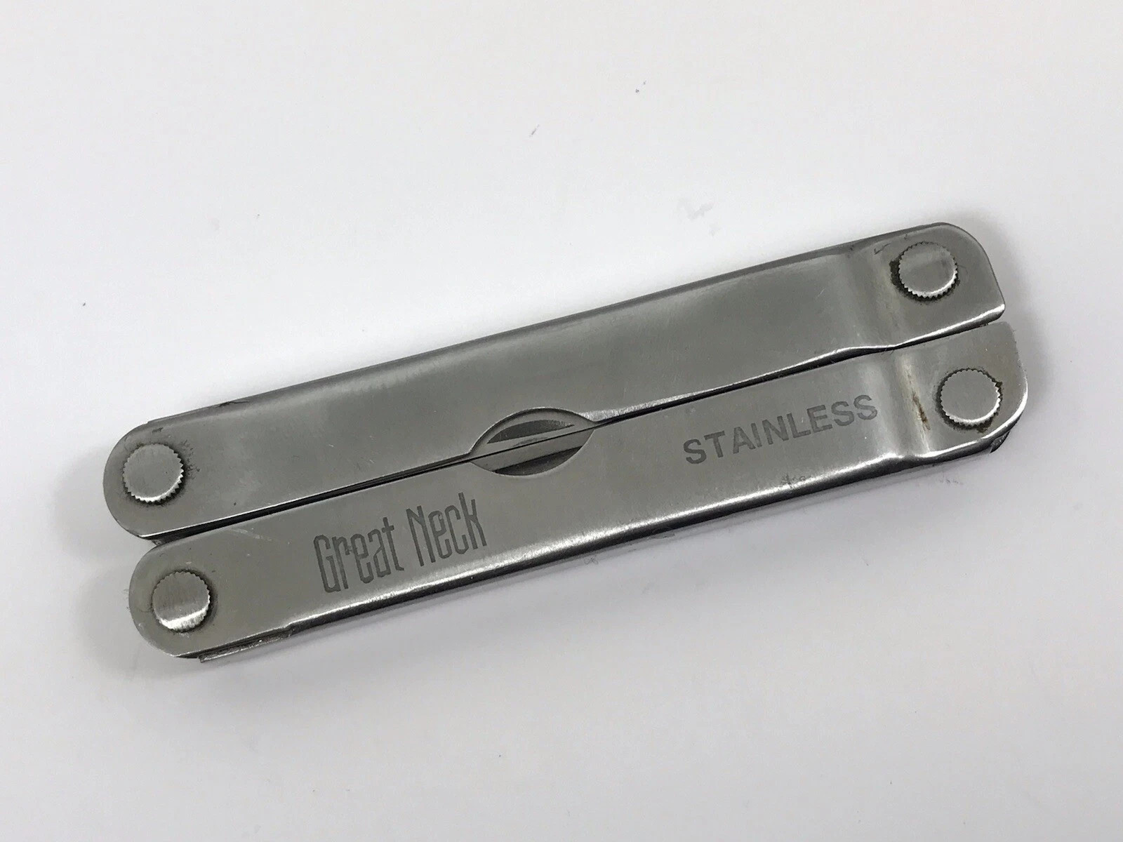 Great Neck Multi Tool Knife Pliers Screwdrivers Ruler Bottle Opener Stainless