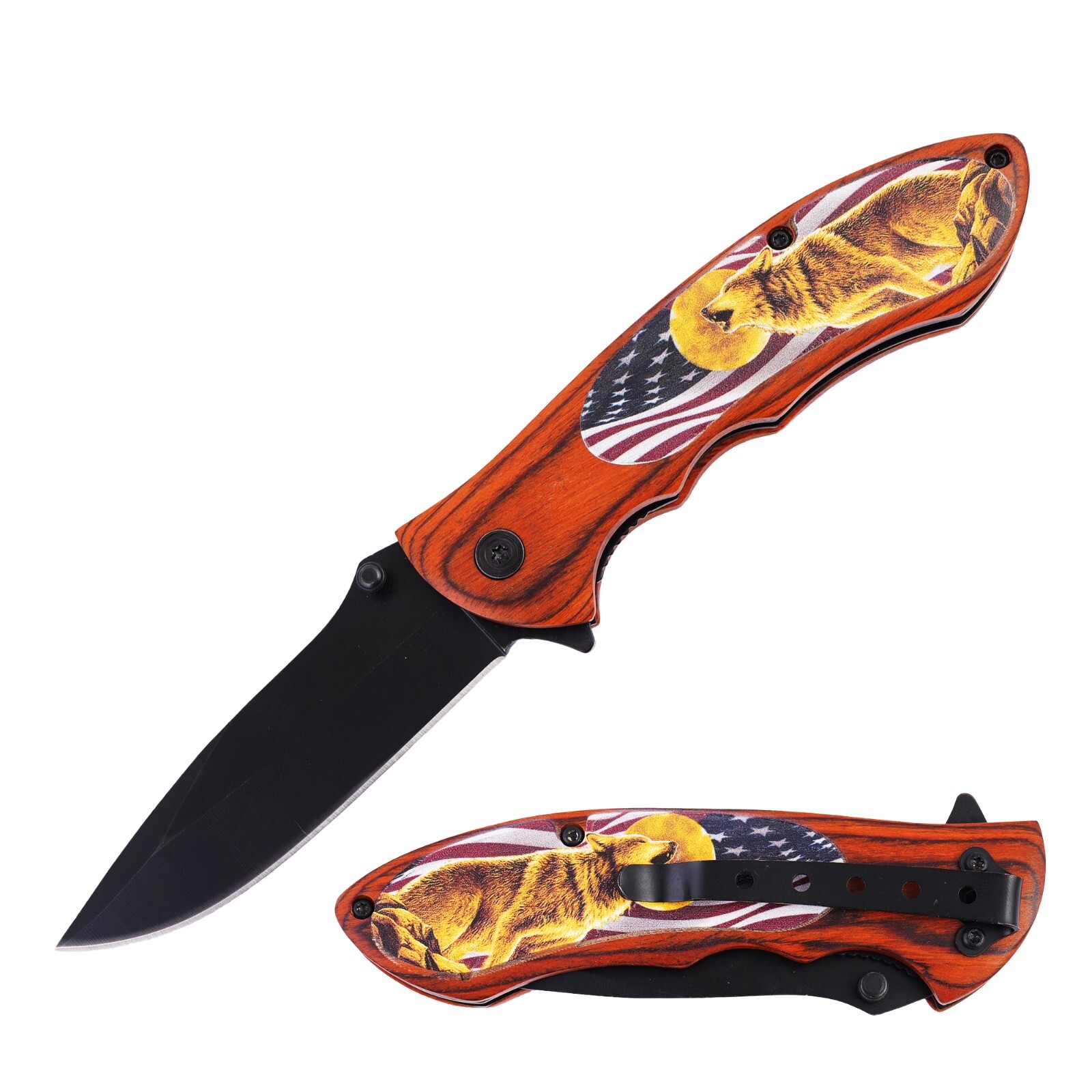 Wolf Pocket Knife with Pocket Clip Durable, Compact & Ready for Any Adventure