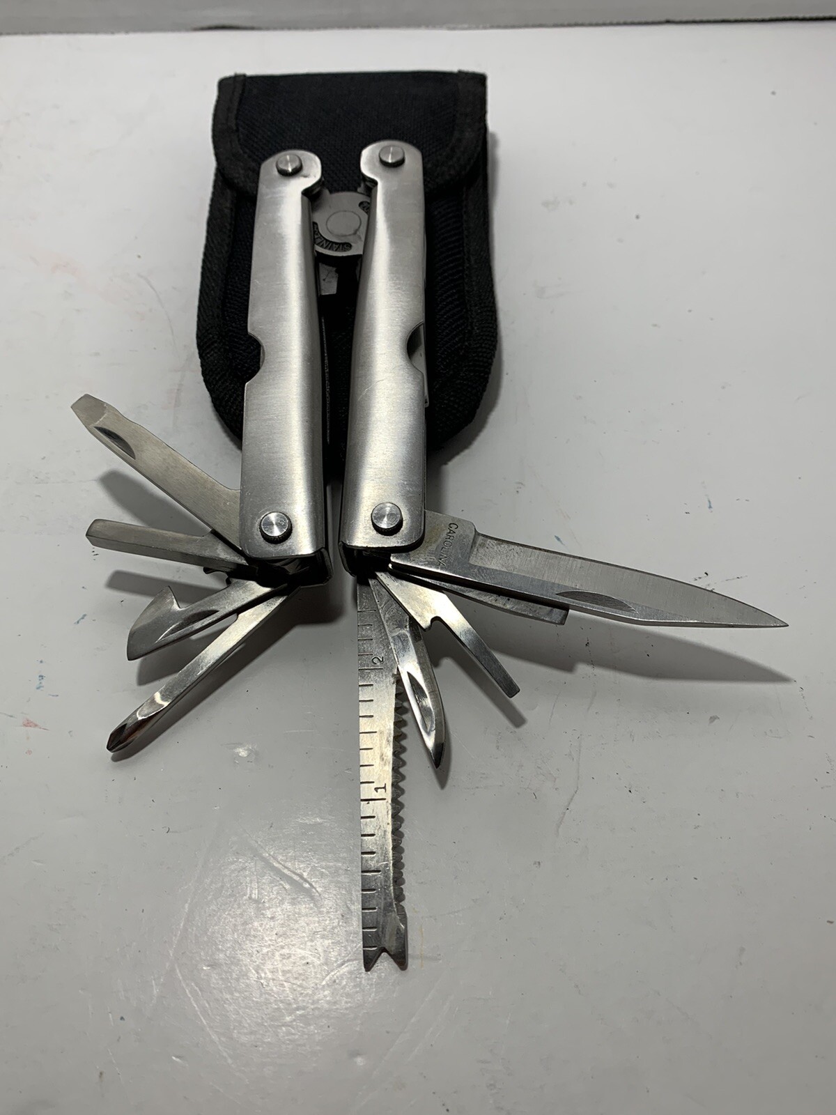 Lot of 3 Multitools Unbranded MultiPlier Plier Pocket Folding Knife 2 w/sheaths