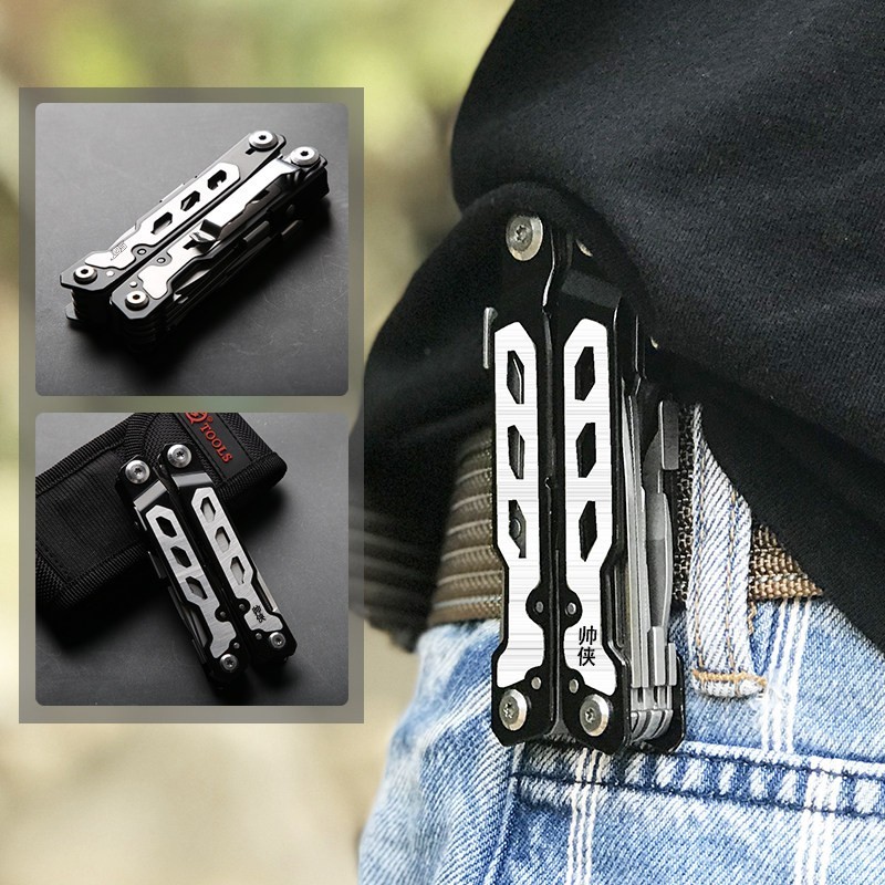 Folding Multitool Pliers with Blade Stainless EDC Pocket Utility Tool