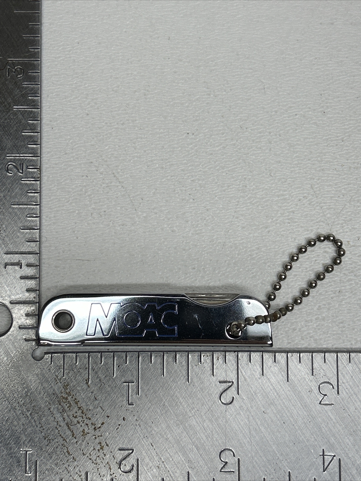 MOAC Micro Multitool Utility Keychain, Silver Tone