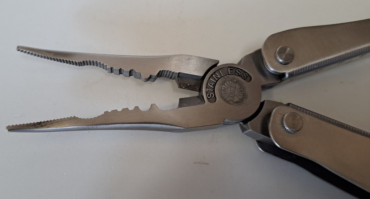 VINTAGE BARLOW COAST 2 MULTI TOOL STAINLESS STEEL FISHING KNIFE OWENS CORNING