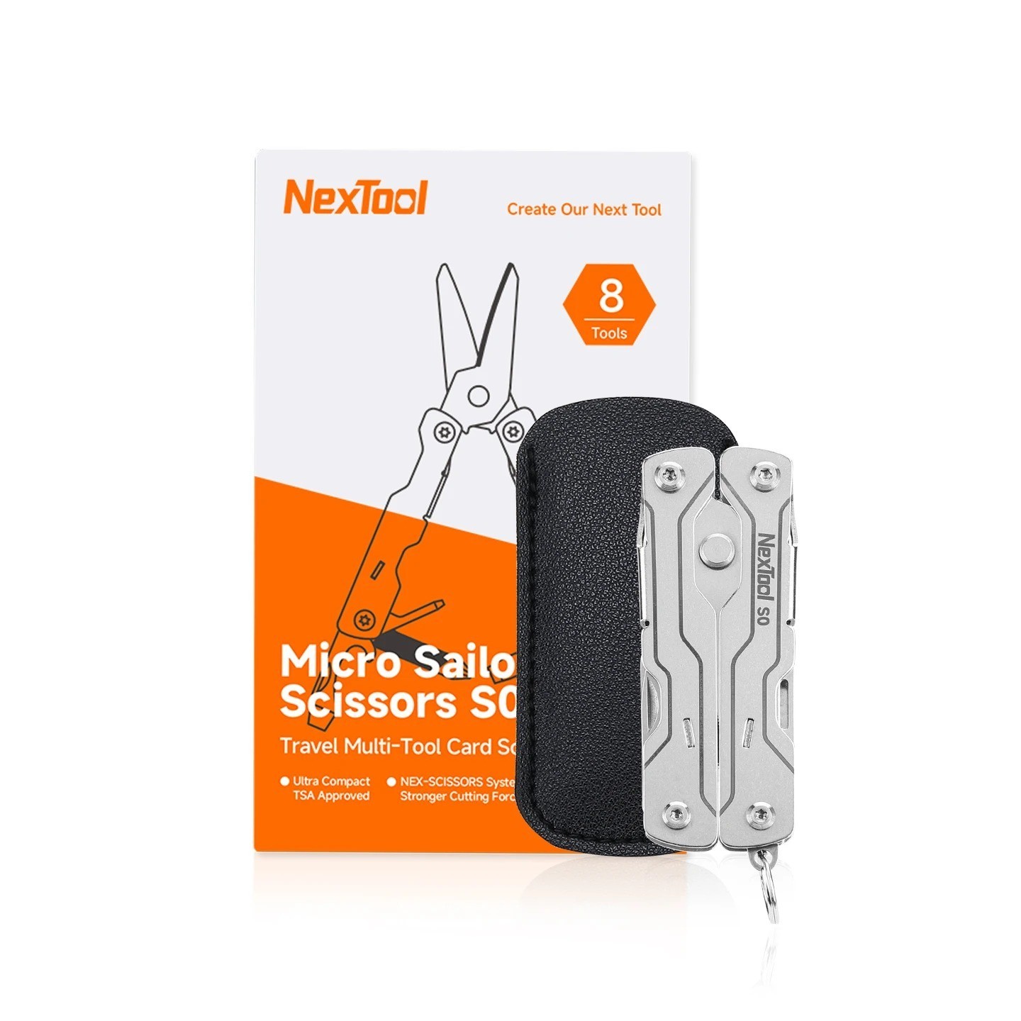 NexTool 8-in-1 Mini Multitool Scissors S0 Pocket EDC Camping Survival Tool