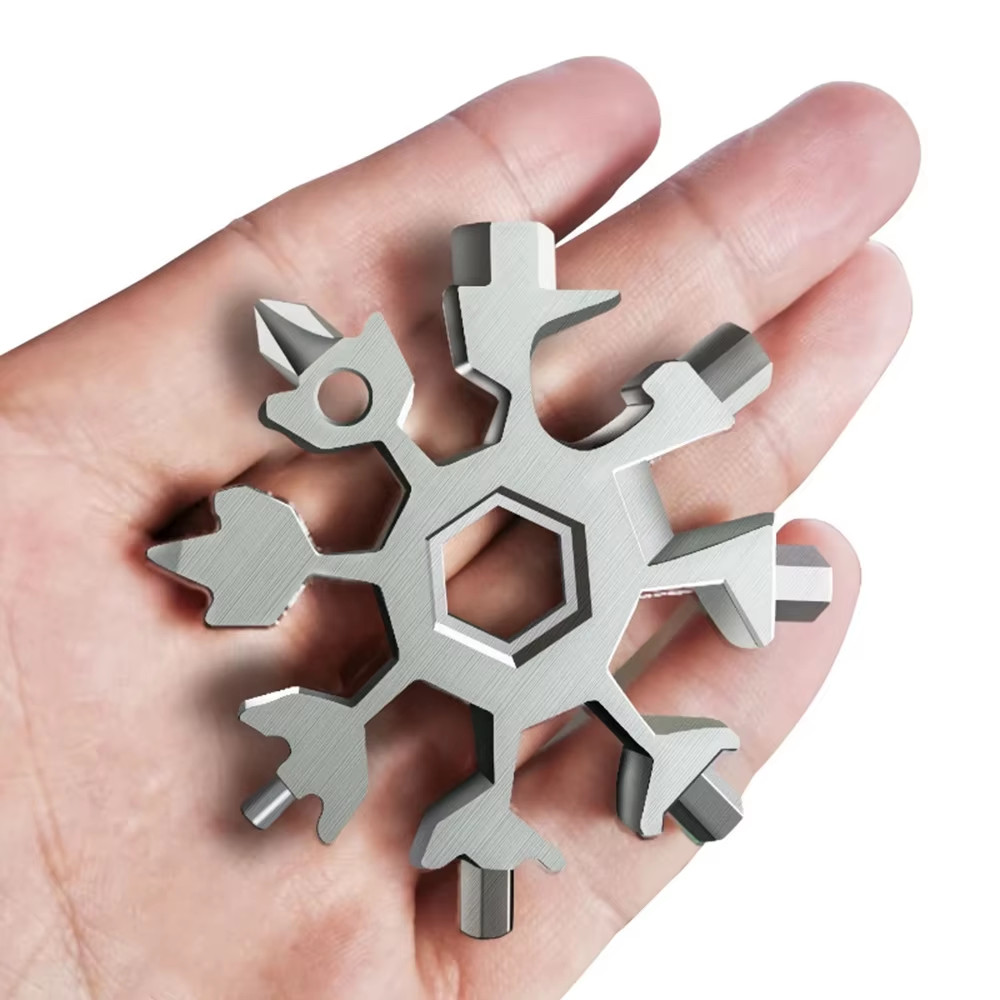 18-In-1 Stainless Snowflake Wrench Multi-Tool Popular Portable Steel Creative