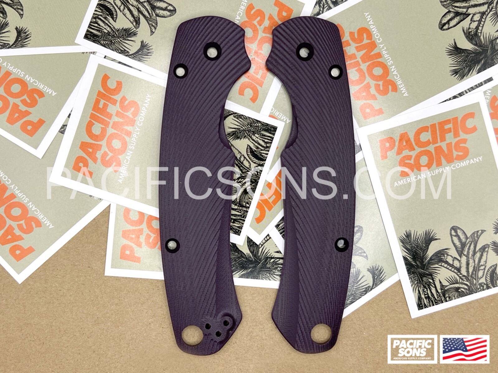 Spyderco Paramilitary 2 Contoured G10 Scales – Sunrise Pattern – Purple
