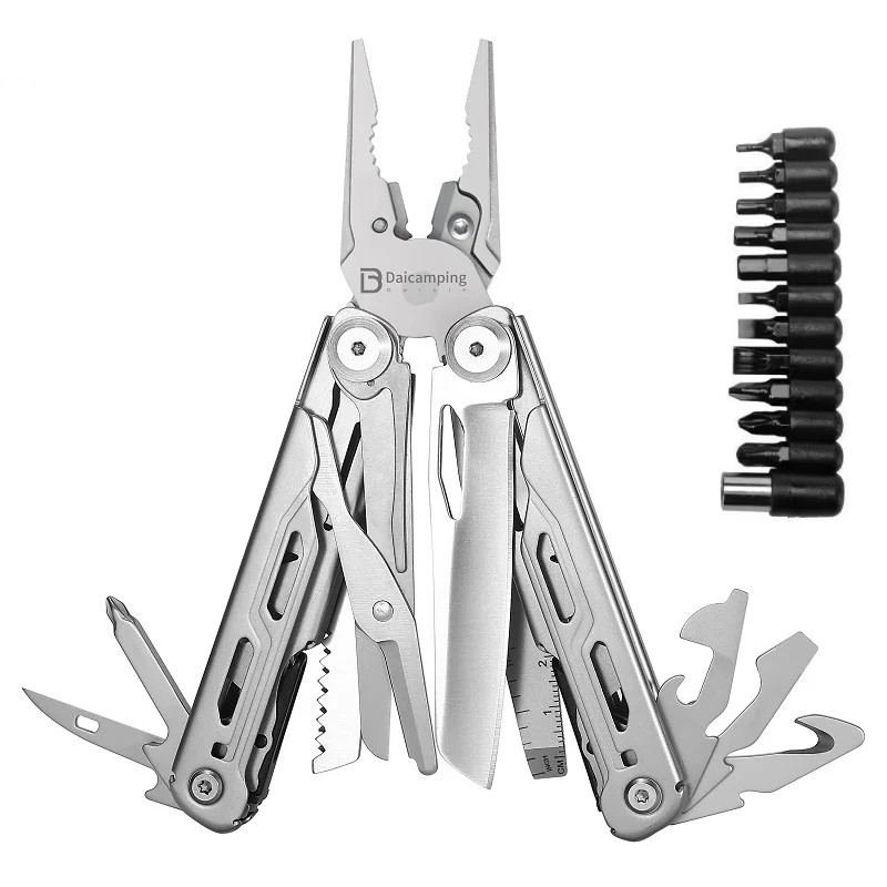 Daicamping DL10 Multi Tool Folding Pocket Knife Sheath Scissors Screw Pliers Can
