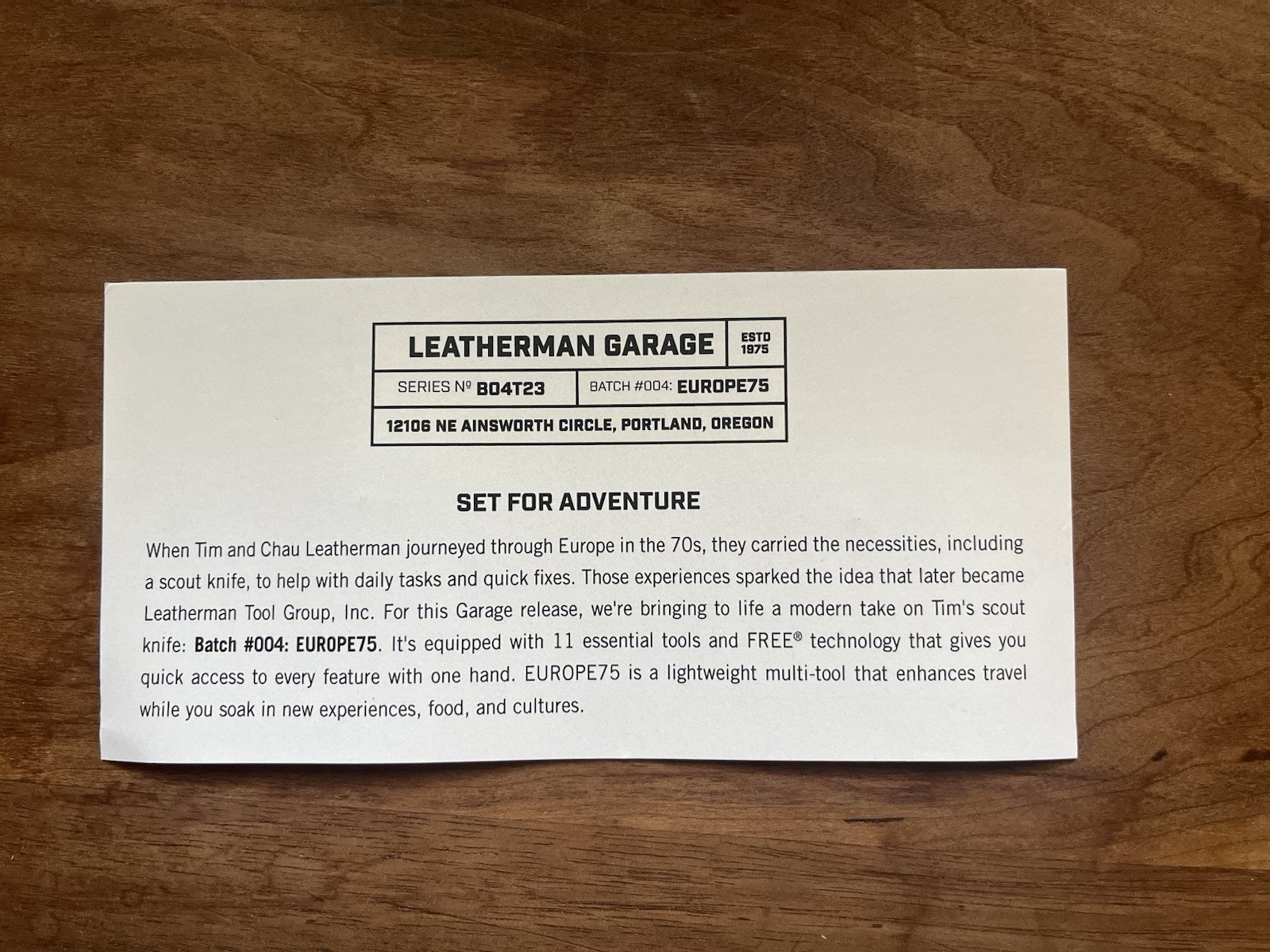 Leatherman Garage Batch #004 Multitool European Edition Brand New In Box