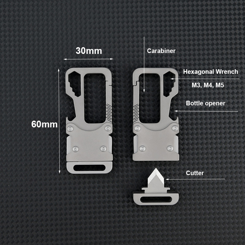 EDC Titanium Alloy Key Chain Carabiner Opener Wrench Outdoor Multi Tools