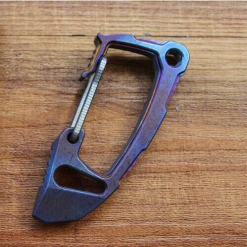 Titanium Alloy Multi-purpose Tool EDC Key Chain Hang up Carabiner Pry Bar Opener