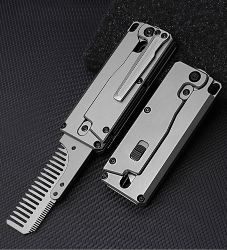 Titanium Alloy Pocket Folded Health Comb Combing Hair Outdoor EDC Multi Tools