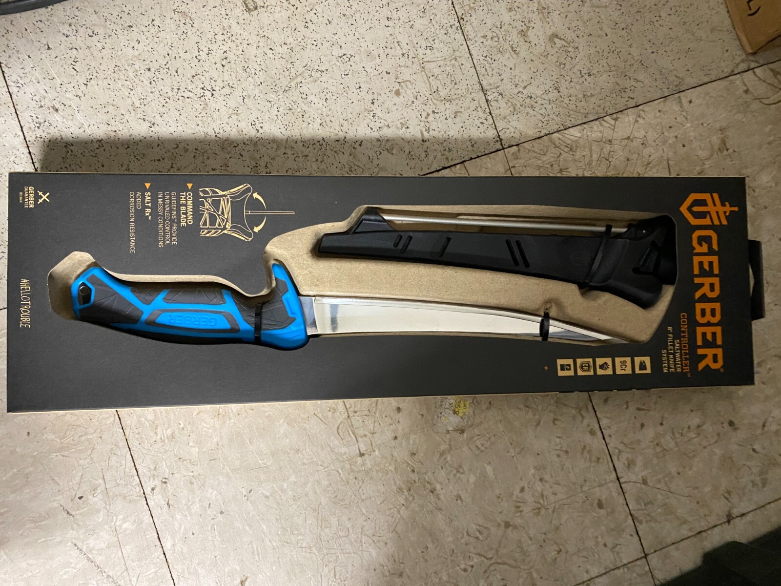 NEW GERBER 31-003558 CONTROLLER 8″ BLADE FILLET KNIFE WITH SHEATH STAINLESS
