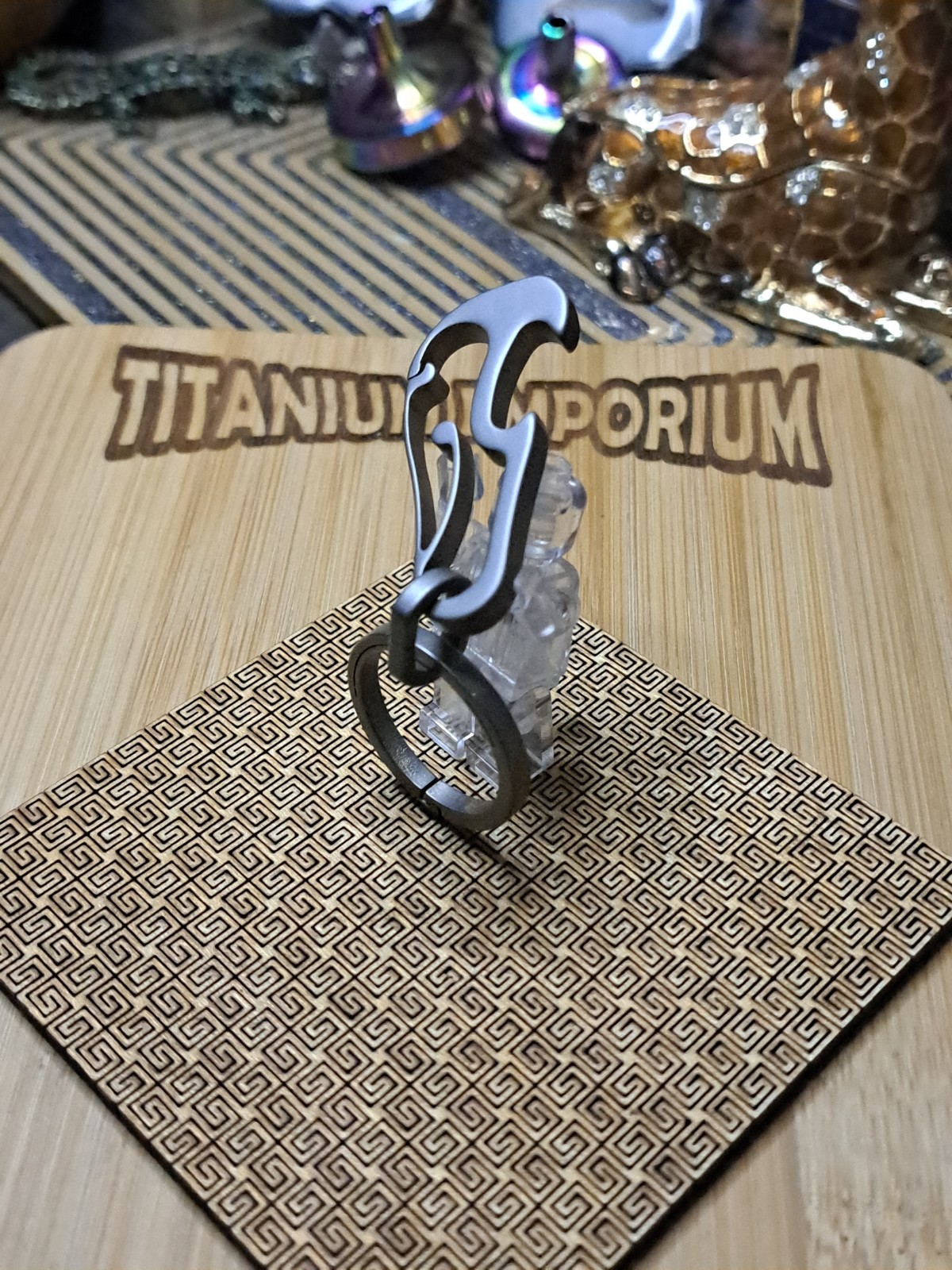 Mini EDC Titanium Carabiner Keychain With Built-in Bottle Opener