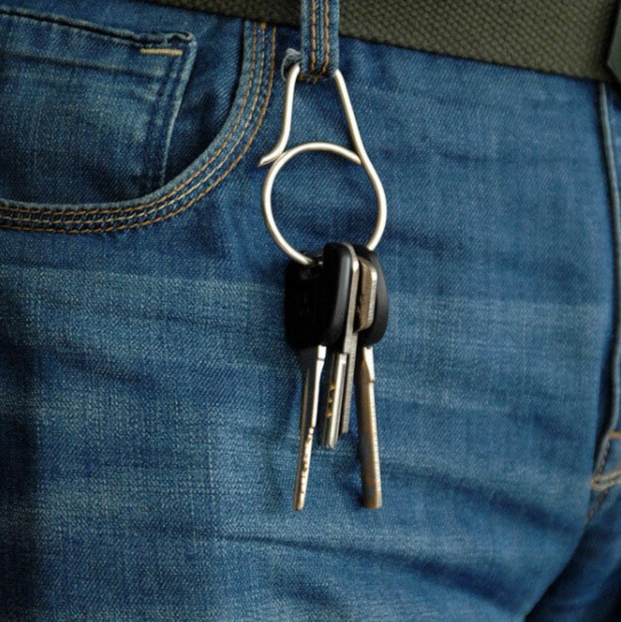 Solid Titanium Wire made Key Chain Tool Knapsack Buckle Outdoor EDC Connector