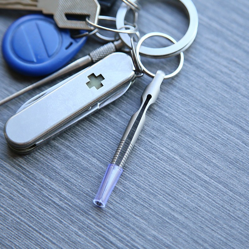 TC4 Titanium Mini Round Tip Tweezers Keychain EDC Pocket Clip Utility Tool