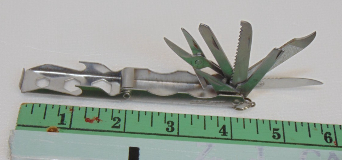 Coast Micro Multi-tool Yokogawa Advertising Fish Tool 9 Tools Silver Keyring