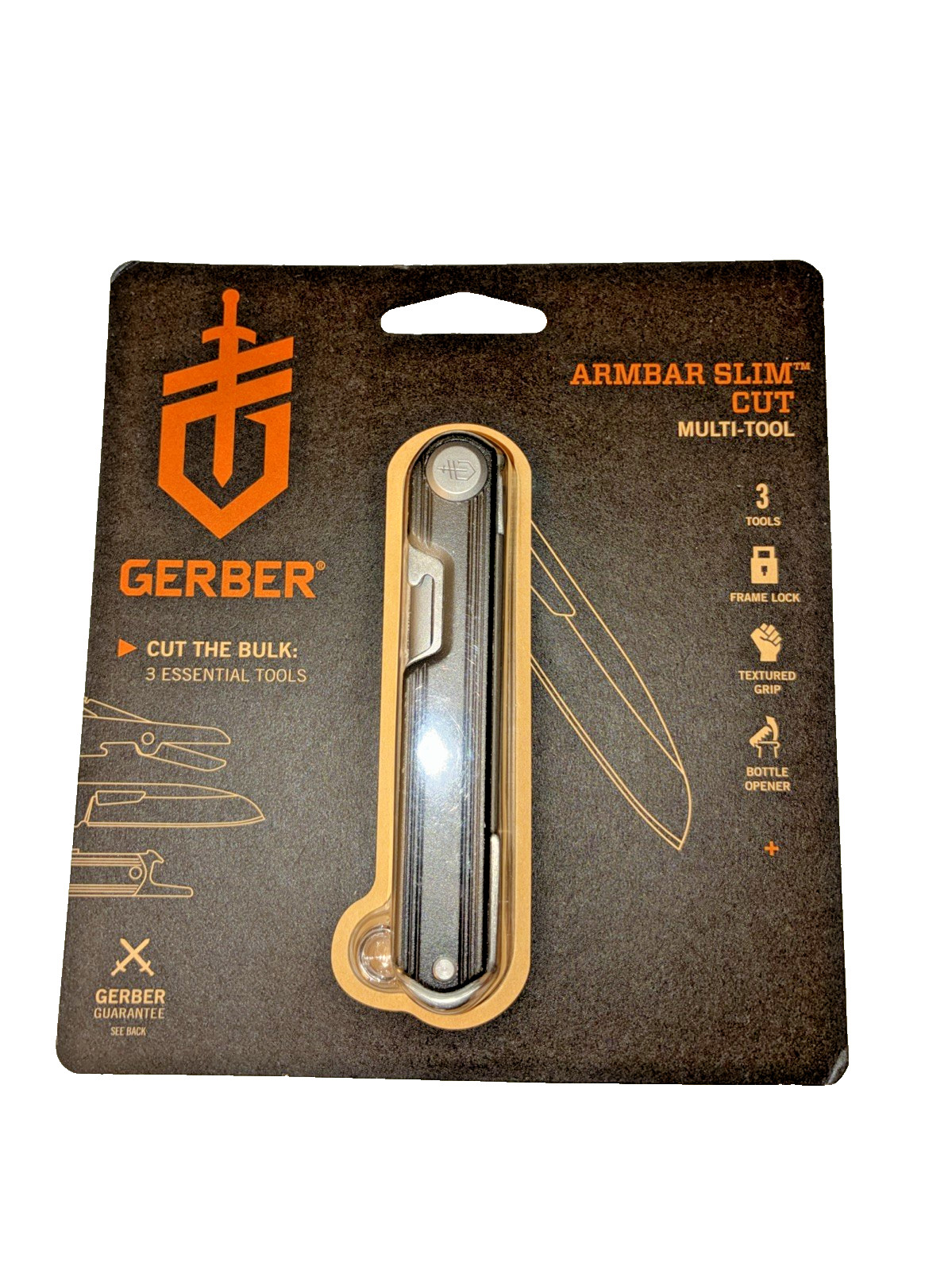Gerber Armbar Slim Cut Multi Tool Onyx Knife Scissors Bottle Opener 31-003810