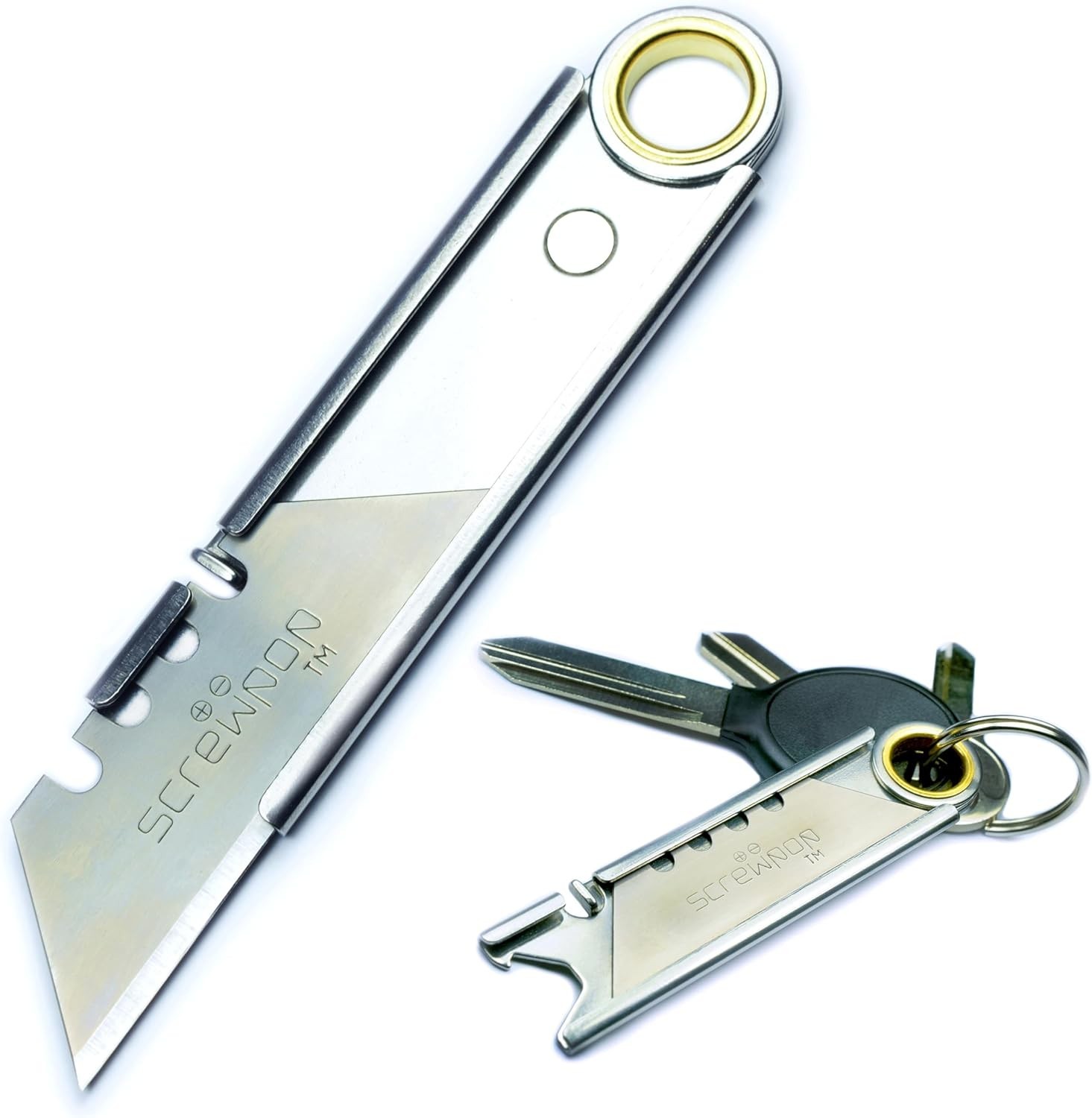 Ron’s Utility Pocket Knife 3.0 Gift for Men Attaches to Keychain and Carabiner w