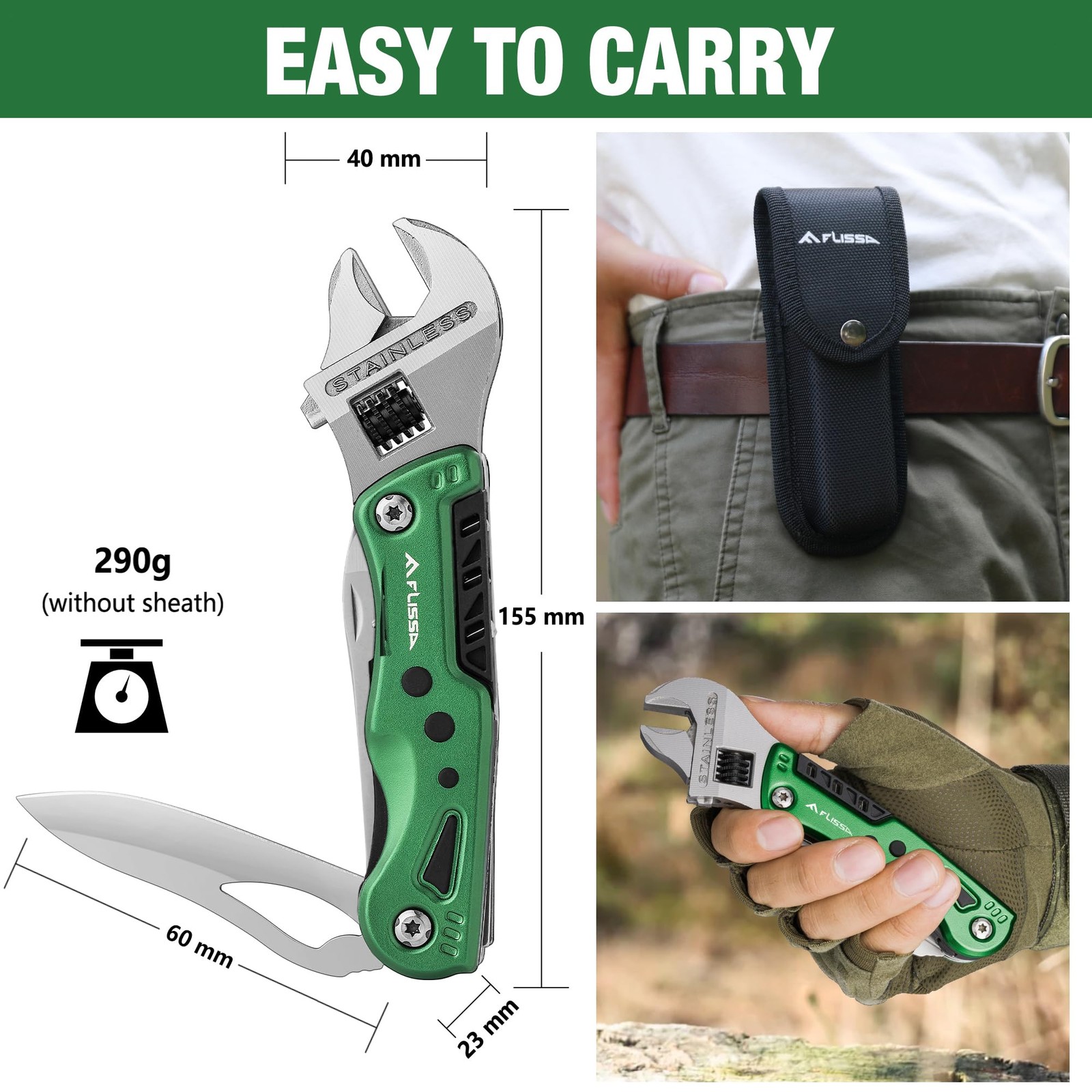 13 in 1 Multitool Wrench, Adjustable Multi-Function Wrench with…