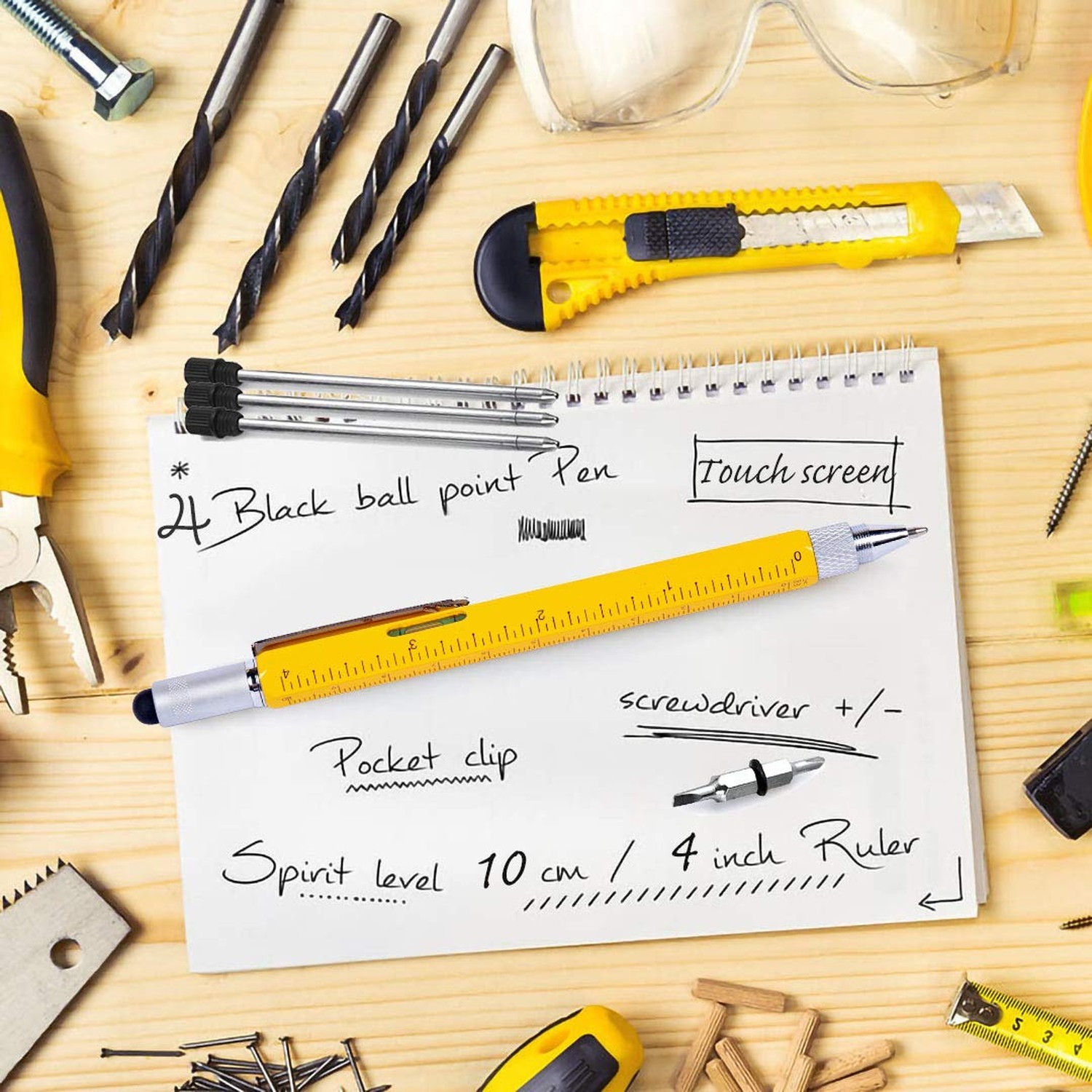 Multitool Pen, Unique Fathers Day Gift for Dad, Men – Office Gifts for Cowork…
